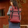 Рюкзак роллтоп жіночий для ноутбуку Sambag RollTop LTT бордо