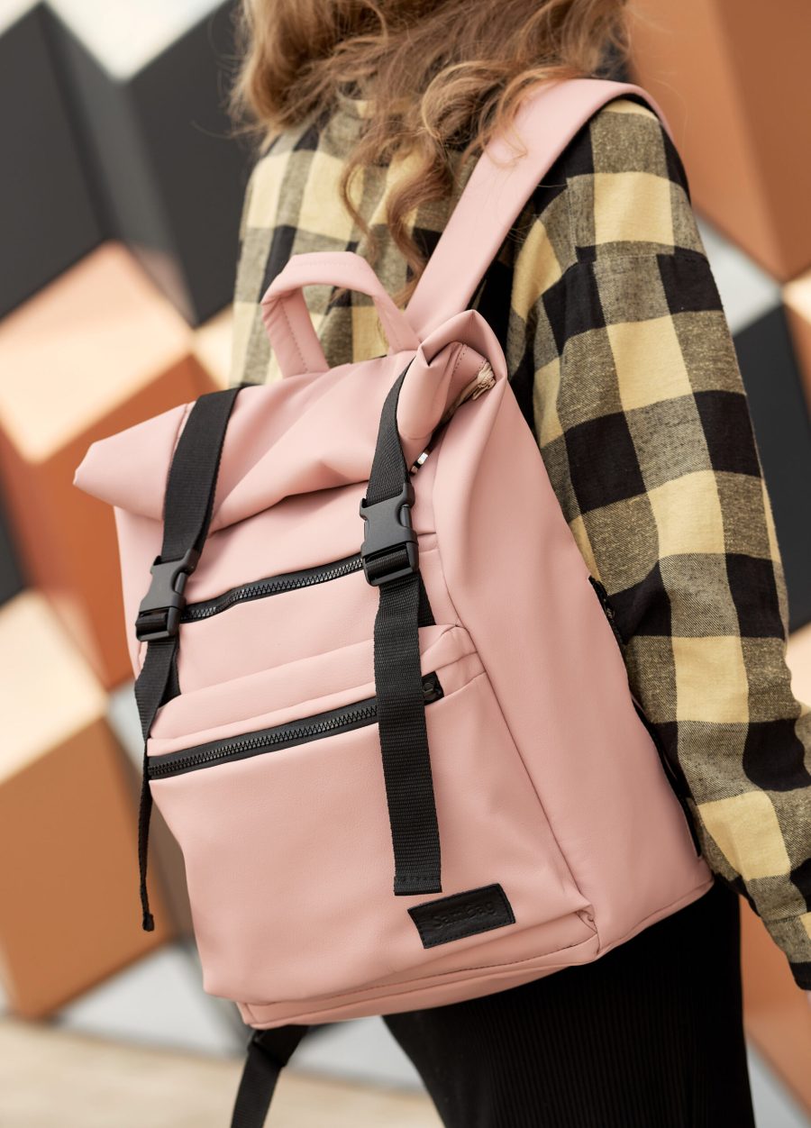 Женский рюкзак для ноутбука Sambag RollTop LTT пудровый