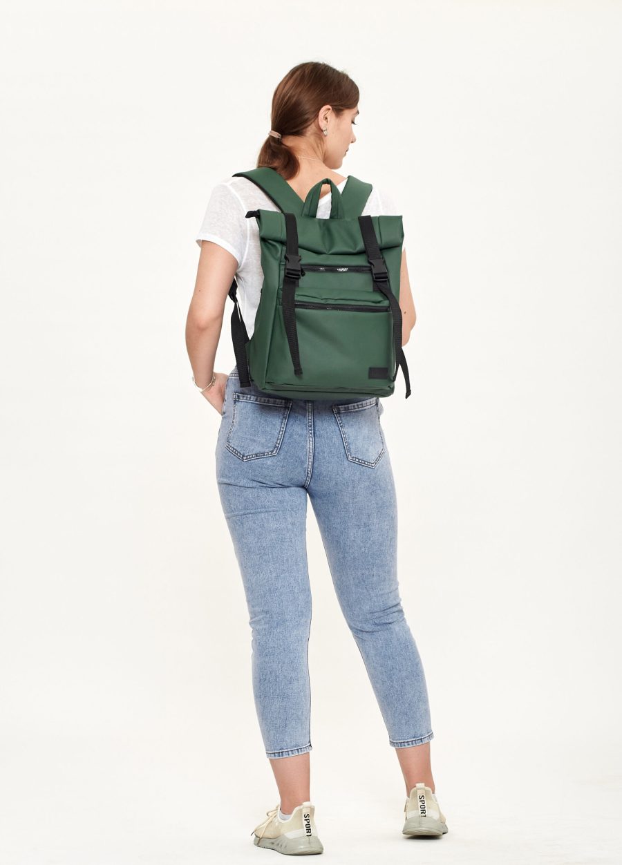 Рюкзак жіночий для ноутбука Sambag RollTop LTT зелений