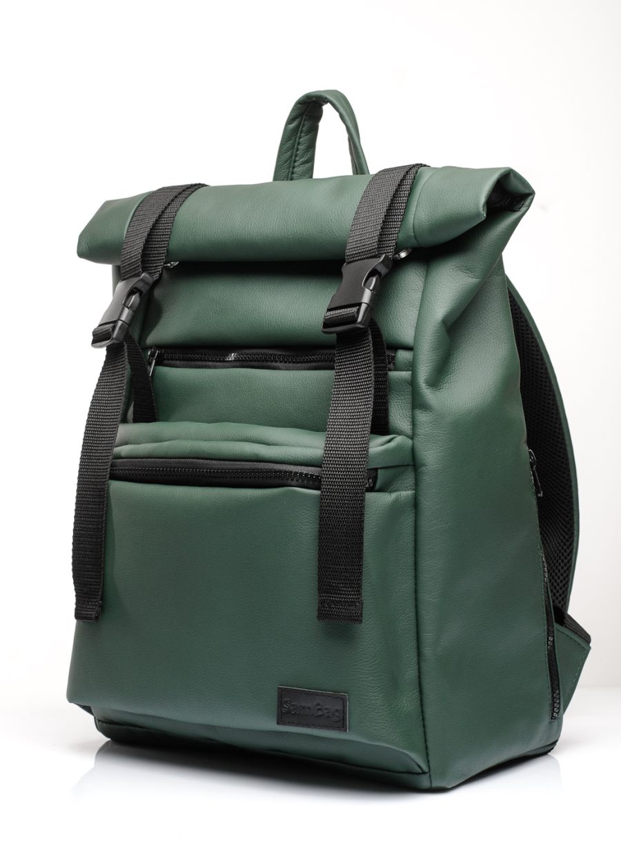 Рюкзак жіночий для ноутбука Sambag RollTop LTT зелений
