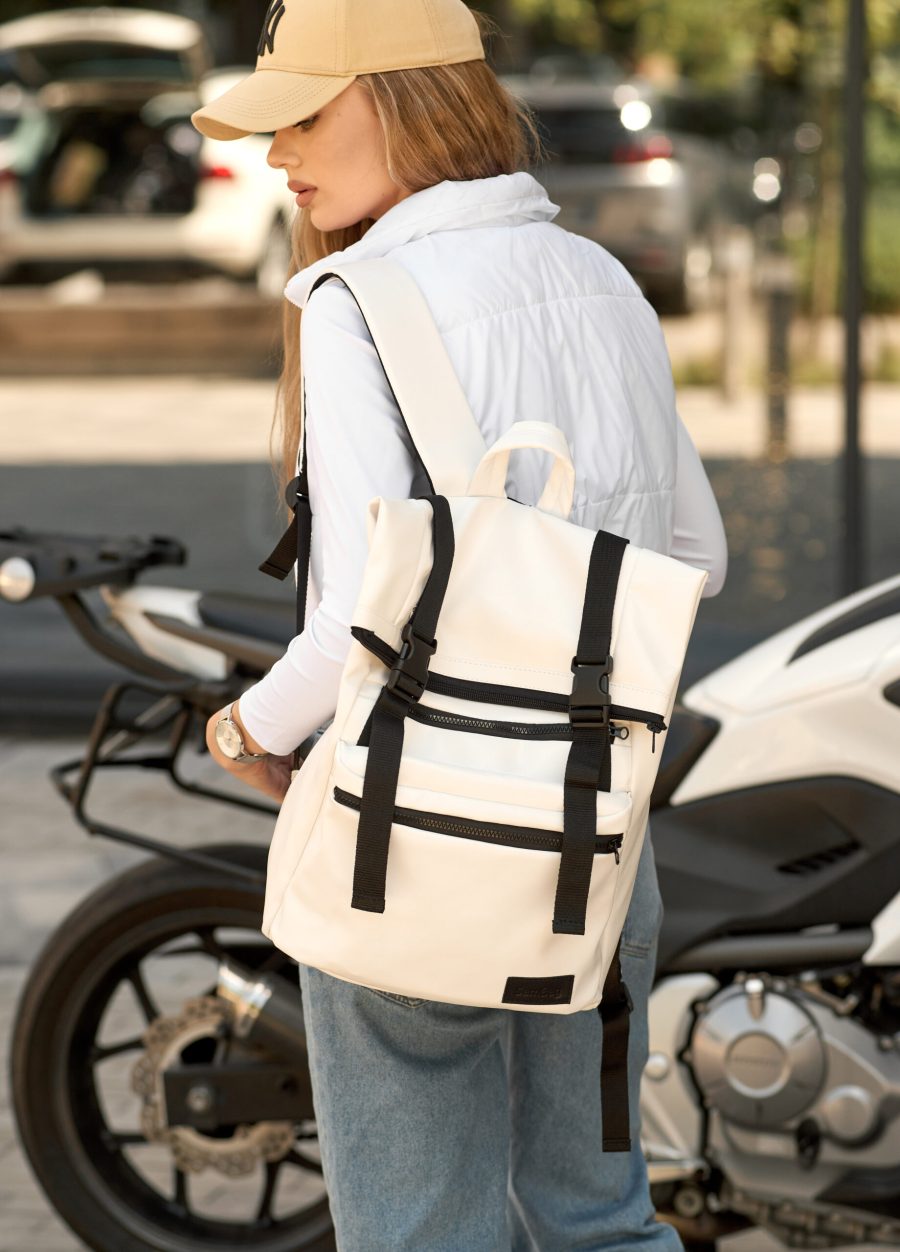 Рюкзак роллтоп жіночий для ноутбука Sambag RollTop LTT білий