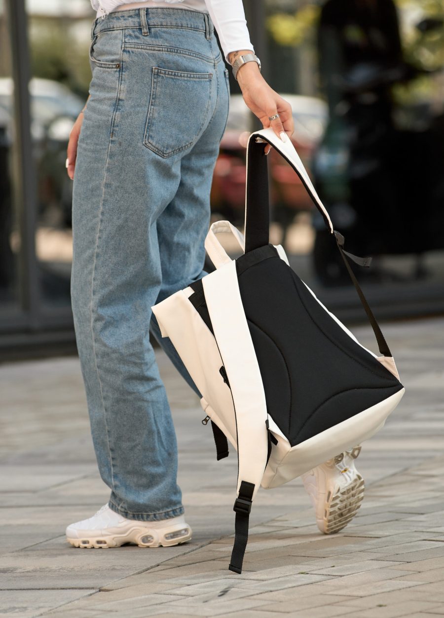 Рюкзак роллтоп жіночий для ноутбука Sambag RollTop LTT білий