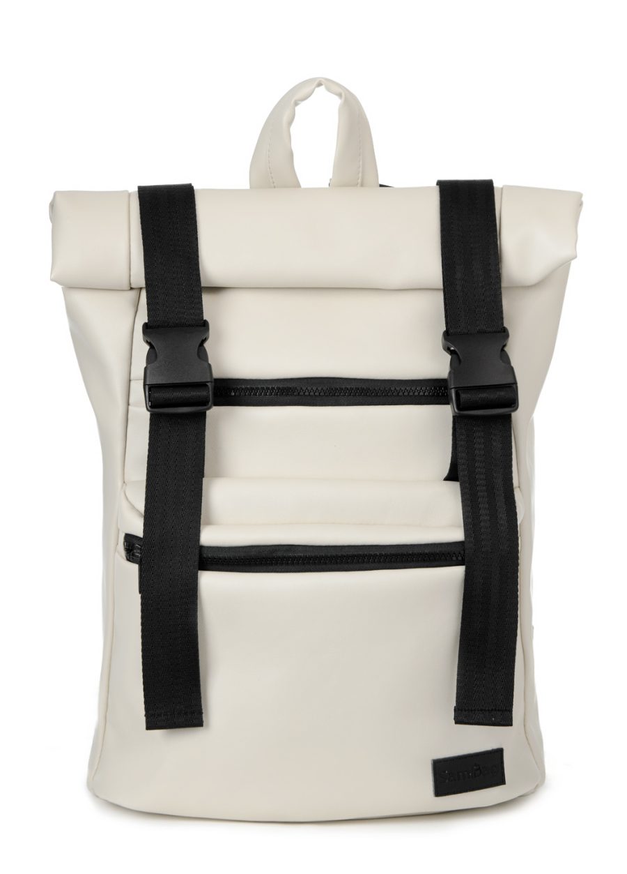 Женский рюкзак для ноутбука Sambag RollTop LTT молочный