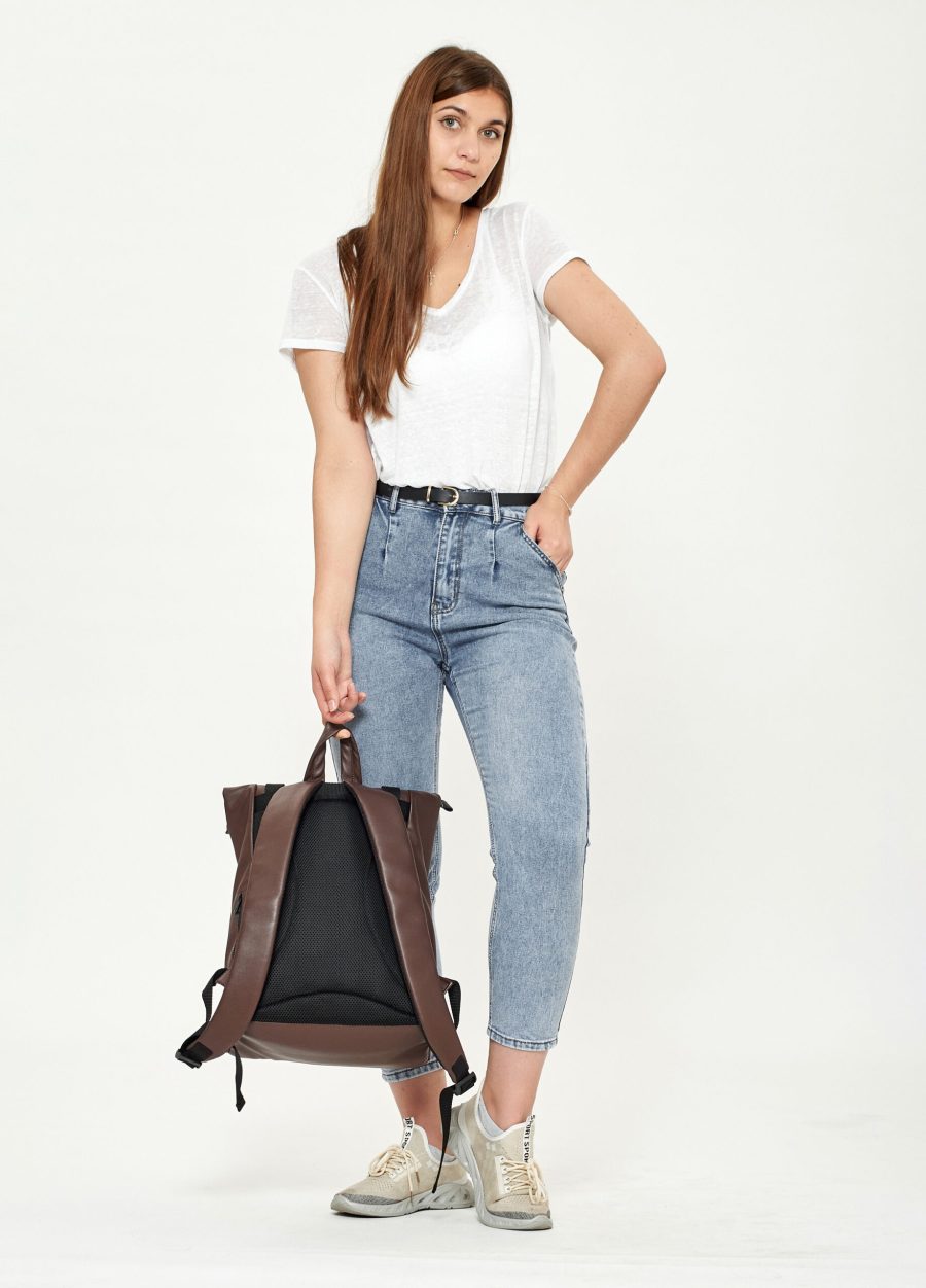 Женский рюкзак для ноутбука Sambag RollTop LTT шоколадный
