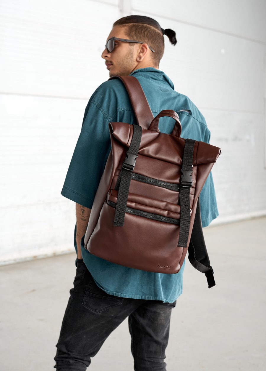 Рюкзак чоловічий роллтоп Sambag RollTop Zard шоколадний