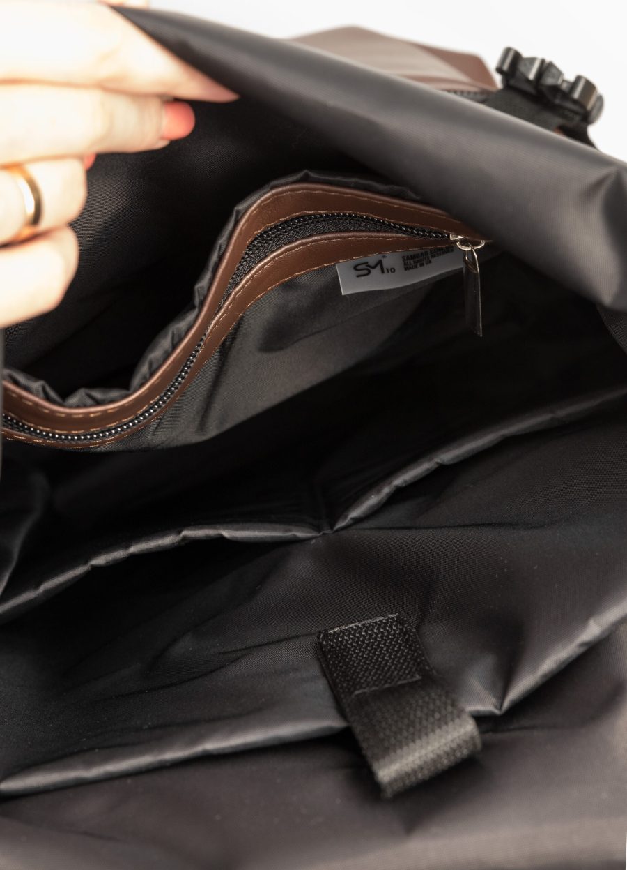 Женский рюкзак для ноутбука Sambag RollTop LTT шоколадный
