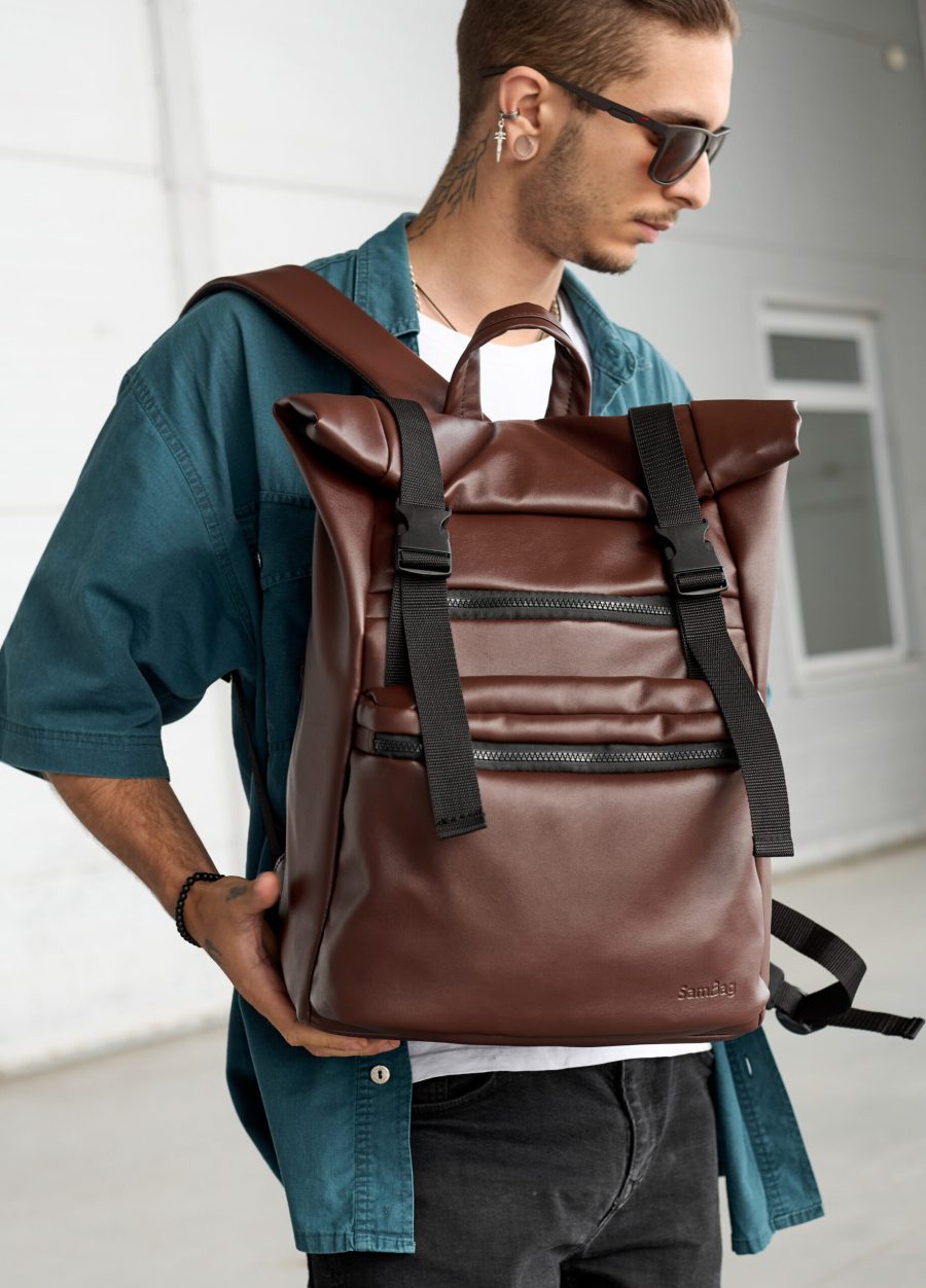 Рюкзак чоловічий роллтоп Sambag RollTop Zard шоколадний