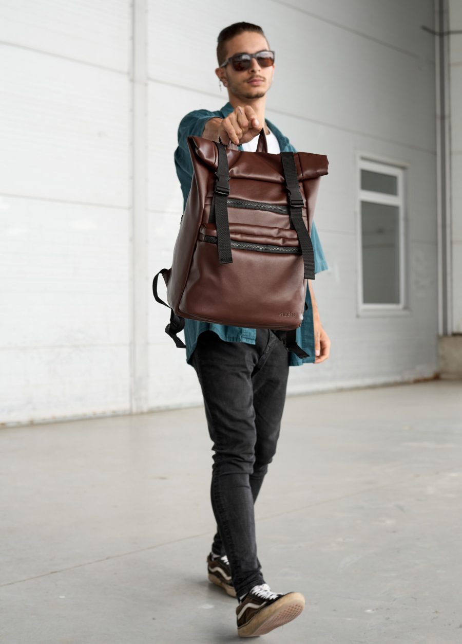 Рюкзак чоловічий роллтоп Sambag RollTop Zard шоколадний