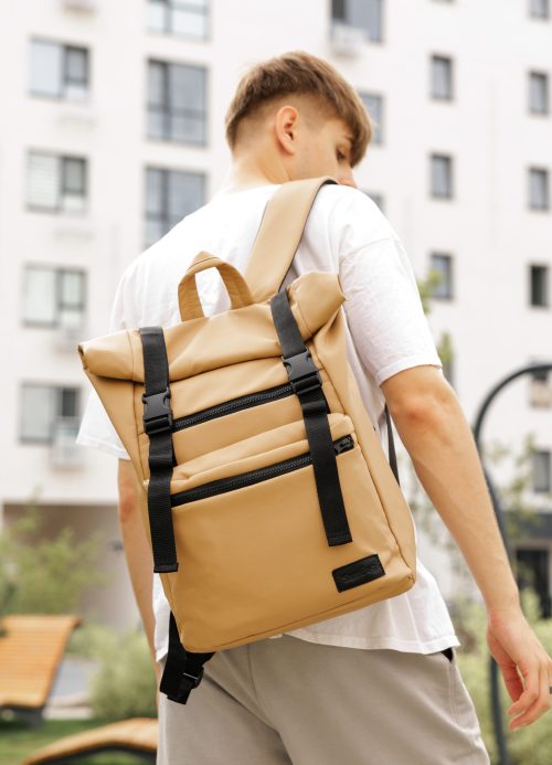 Мужской рюкзак роллтоп Sambag RollTop LTT бежевый
