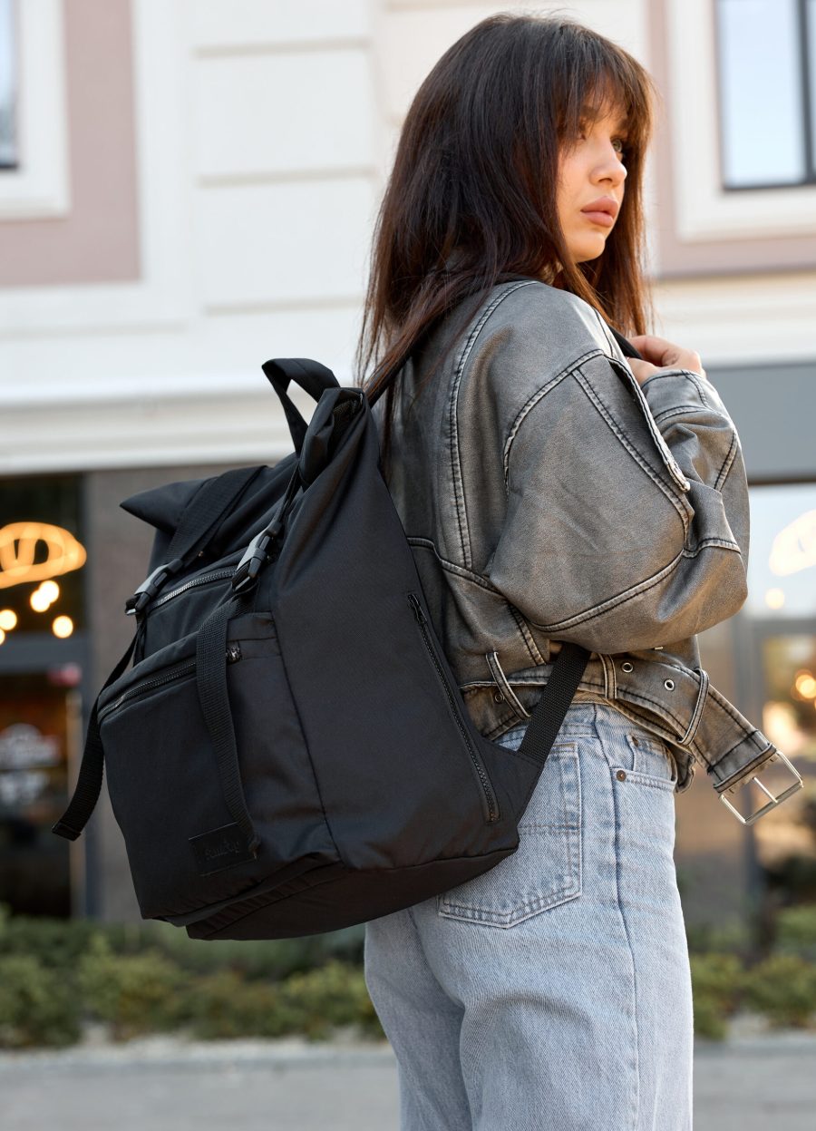 Рюкзак роллтоп жіночий Sambag Roll Top чорний