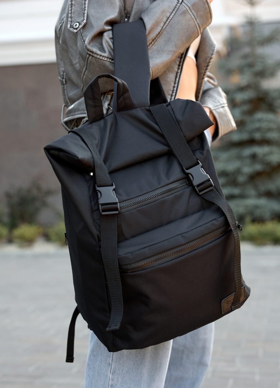 Рюкзак роллтоп жіночий Sambag Roll Top чорний