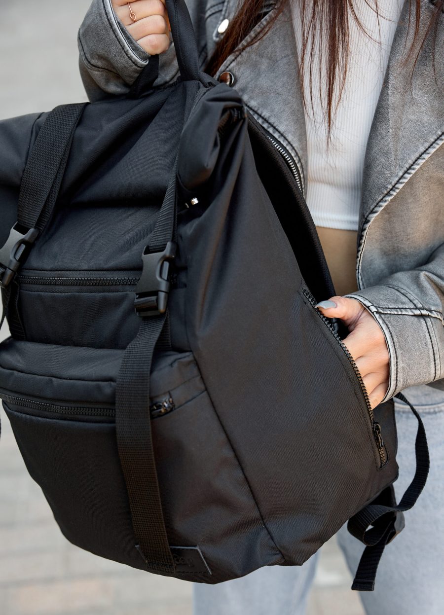 Рюкзак роллтоп жіночий Sambag Roll Top чорний