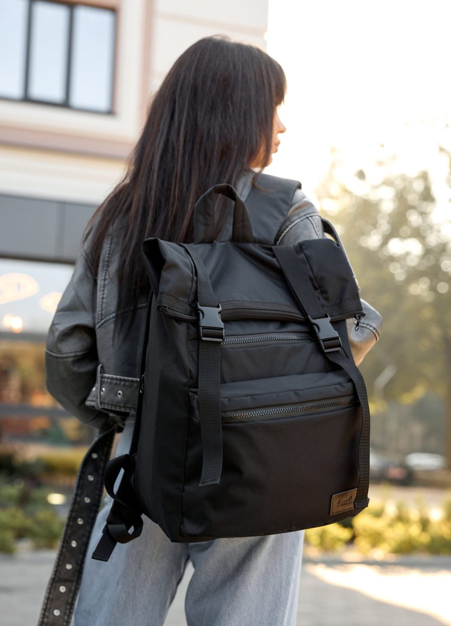 Рюкзак роллтоп жіночий Sambag Roll Top чорний