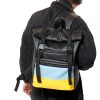 Рюкзак роллтоп чоловічий Sambag RollTop LTH чорний з прапором України