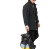 Рюкзак роллтоп чоловічий Sambag RollTop LTH чорний з прапором України