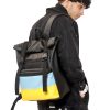 Рюкзак роллтоп чоловічий Sambag RollTop LTH чорний з прапором України