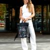 Рюкзак роллтоп жіночий для ноутбука Sambag RollTop тканинний чорний