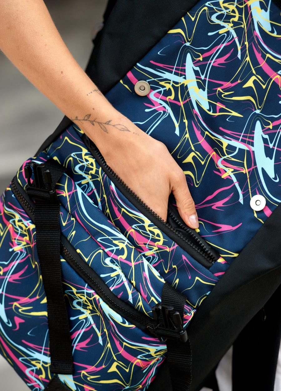 Рюкзак роллтоп жіночий для ноутбука Sambag RollTop тканинний чорний
