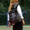 Рюкзак жіночий для ноутбука Sambag RollTop LTT чорний з принтом