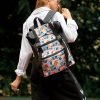 Рюкзак роллтоп жіночий для ноутбука Sambag RollTop чорний з принтом