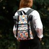 Рюкзак роллтоп жіночий для ноутбука Sambag RollTop чорний з принтом