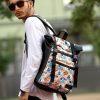 Рюкзак чоловічий Sambag RollTop Zard чорний з принтом