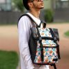 Рюкзак чоловічий Sambag RollTop Zard чорний з принтом