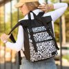 Рюкзак жіночий для ноутбука Sambag RollTop LTT з принтом чорний