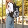 Рюкзак жіночий для ноутбука Sambag RollTop LTT з принтом чорний