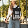 Рюкзак жіночий для ноутбука Sambag RollTop LTT з принтом чорний