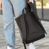 Рюкзак жіночий для ноутбука Sambag RollTop LTT з принтом чорний
