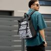Мужской рюкзак Sambag RollTop ZARD черный с принтом