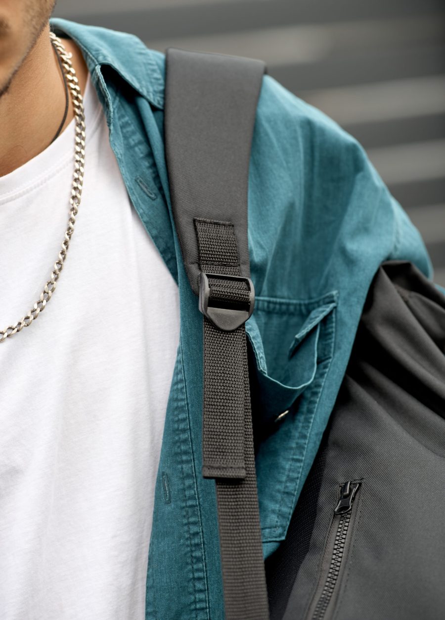 Мужской рюкзак Sambag RollTop ZARD черный с принтом