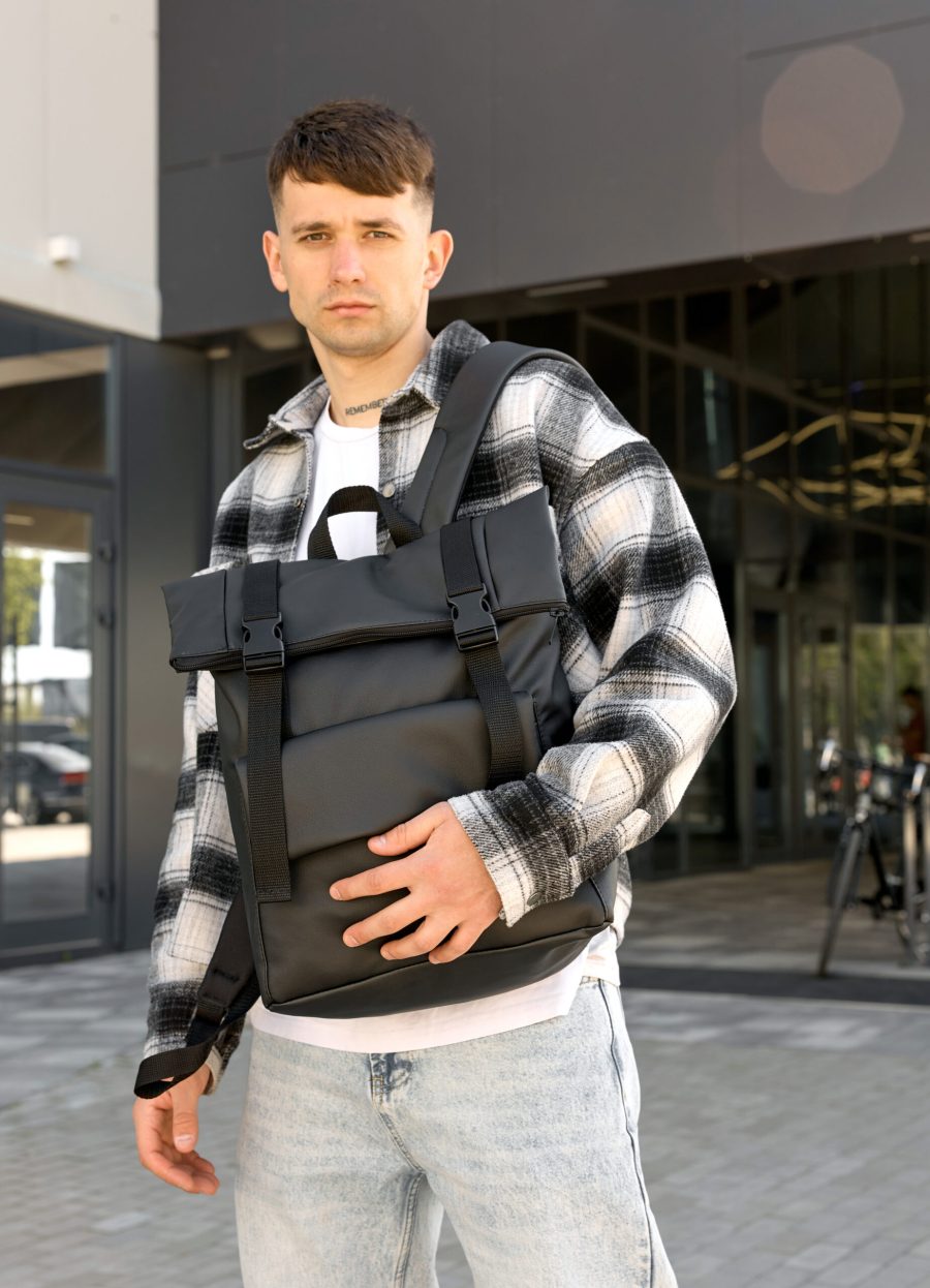Рюкзак роллтоп чоловічий Sambag RollTop Milton чорний