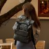 Женский рюкзак роллтоп RollTop Milton крокодил черный