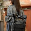 Женский рюкзак роллтоп RollTop Milton крокодил черный