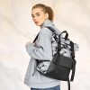 Рюкзак роллтоп жіночий RollTop Milton чорний з принтом