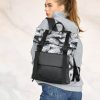 Рюкзак роллтоп жіночий RollTop Milton чорний з принтом