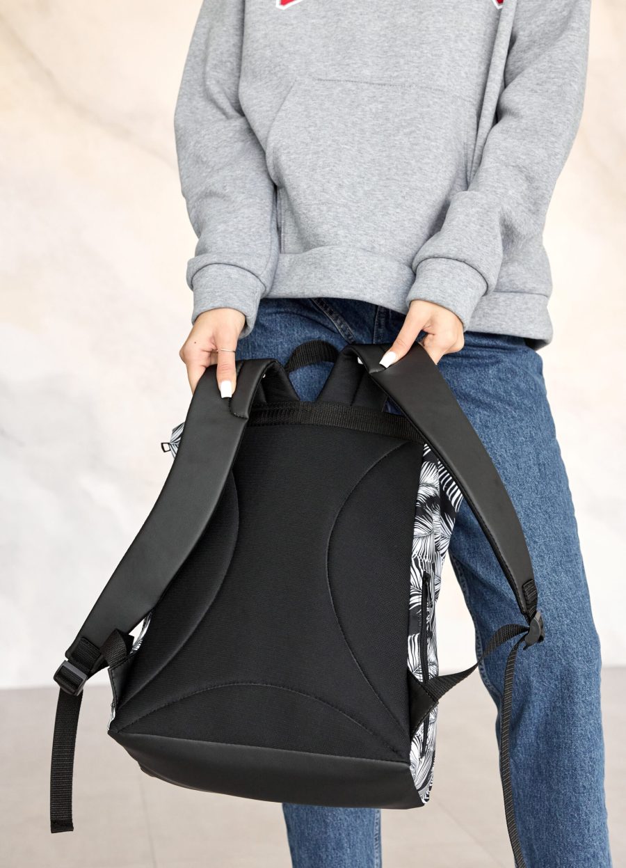 Рюкзак роллтоп жіночий RollTop Milton чорний з принтом