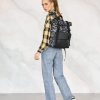Рюкзак роллтоп жіночий RollTop Milton чорний з принтом