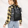 Рюкзак роллтоп жіночий RollTop Milton чорний з принтом