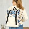 Рюкзак роллтоп жіночий RollTop Milton з принтом молочний