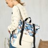 Рюкзак роллтоп жіночий RollTop Milton з принтом молочний