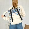 Рюкзак роллтоп жіночий RollTop Milton з принтом молочний