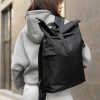 Рюкзак роллтоп жіночий Sambag RollTop KZN тканинний чорний