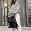Рюкзак роллтоп жіночий Sambag RollTop KZN тканинний чорний