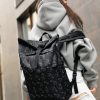 Женский рюкзак роллтоп Sambag RollTop KZN с принтом черный