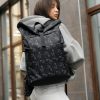 Женский рюкзак роллтоп Sambag RollTop KZN с принтом черный