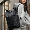 Женский рюкзак роллтоп Sambag RollTop KZN с принтом черный