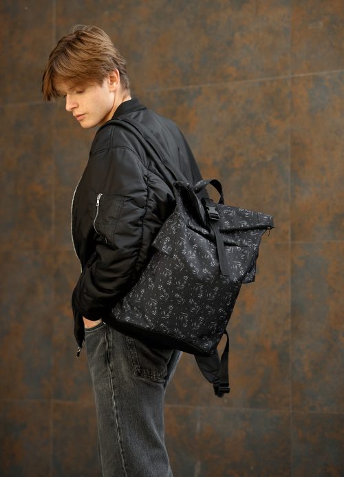 Рюкзак роллтоп чоловічий Sambag RollTop KZN чорний принт